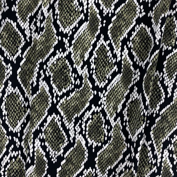 Michael Kors 1X Snake Print Sleeveless Shift Dress Black Green Beige Boho Chic - Picture 2 of 11